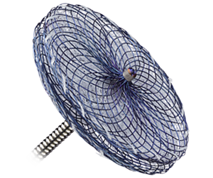 Official Abbott product image of the Amplatzer Cribriform multi-fenestrated septal occluder