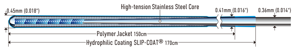 Full-length structure diagram of ASAHI CHIKAI black 18/18 soft tip (official manufacturer illustration)