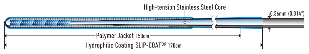 Full-length structure diagram of ASAHI CHIKAI black/14 soft tip (official manufacturer illustration)